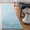 SAFAVIEH Area Rug 8×10 – Tulum Collection – Large – Ivory & Grey, Moroccan Boho Distressed Design, Non-Shedding & Easy to Clean, Ideal for Living Room, Bedroom, Dining Space (TUL271A)(Aqua/Ivory)