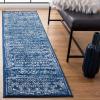 SAFAVIEH Area Rug 8×10 – Tulum Collection – Large – Ivory & Grey, Moroccan Boho Distressed Design, Non-Shedding & Easy to Clean, Ideal for Living Room, Bedroom, Dining Space (TUL271A)(Navy/Grey)
