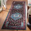 SAFAVIEH Area Rug 8×10 – Vintage Hamadan Collection – Large – Turquoise & Black, Traditional Oriental Design, Non-Shedding & Easy Cleaning, Ideal for Living Room, Bedroom, Dining Space (VTH204K)(Turquoise/Black)