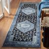 SAFAVIEH Area Rug 8×10 – Vintage Hamadan Collection – Large – Turquoise & Black, Traditional Oriental Design, Non-Shedding & Easy Cleaning, Ideal for Living Room, Bedroom, Dining Space (VTH204K)(Light Blue/Black)