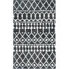 SAFAVIEH Blossom Collection Area Rug – 6′ Square, Beige & Ivory, Handmade Moroccan Wool, Ideal for High Traffic Areas in Living Room, Bedroom (BLM115B)(Black/Ivory)