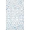 SAFAVIEH Blossom Collection Area Rug – 6′ Square, Beige & Ivory, Handmade Moroccan Wool, Ideal for High Traffic Areas in Living Room, Bedroom (BLM115B)(Blue/Ivory)