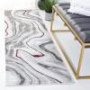 SAFAVIEH Craft Collection Area Rug – 8′ x 10′, Grey & Gold, Modern Abstract Design, Non-Shedding & Easy Care, Ideal for High Traffic Areas in Living Room, Bedroom (CFT819F)(Grey/Wine)