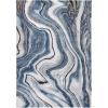 SAFAVIEH Craft Collection Area Rug – 8′ x 10′, Grey & Gold, Modern Abstract Design, Non-Shedding & Easy Care, Ideal for High Traffic Areas in Living Room, Bedroom (CFT819F)(Blue/Grey)