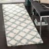 SAFAVIEH Dallas Shag Collection Area Rug – 5’1″ x 7’6″, Seafoam & Ivory, Trellis Design, Non-Shedding & Easy Care, 1.5-inch Thick Ideal for High Traffic Areas in Living Room, Bedroom (SGD258C)(Ivory/Seafoam)