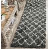 SAFAVIEH Dallas Shag Collection Area Rug – 5’1″ x 7’6″, Seafoam & Ivory, Trellis Design, Non-Shedding & Easy Care, 1.5-inch Thick Ideal for High Traffic Areas in Living Room, Bedroom (SGD258C)(Dark Grey/Ivory)