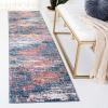 SAFAVIEH Evoke Collection 8′ x 10′ Ivory / Dark Grey EVK272G Modern Abstract Non-Shedding Living Room Bedroom Dining Home Office Area Rug(Navy/Orange)