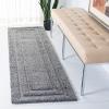 SAFAVIEH Florida Shag Collection Area Rug – 5’3″ x 7’6″, Creme & Creme, Border Design, Non-Shedding & Easy Care, 1.2-inch Thick Ideal for High Traffic Areas in Living Room, Bedroom (SG454-1111)(Grey)