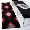 SAFAVIEH Florida Shag Collection Area Rug – 8’6″ x 12′, Cream & Smoke, Modern Ogee Design, Non-Shedding & Easy Care, 1.2-inch Thick Ideal for High Traffic Areas in Living Room, Bedroom (SG461-1179)(Red / Black)