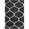 SAFAVIEH Hudson Shag Collection Area Rug – 5’3″ x 7’6″, Grey & Ivory, Moroccan Trellis Design, Non-Shedding & Easy Care, 2-inch Thick Ideal for High Traffic Areas in Living Room, Bedroom (SGH280B)(Dark Grey/Ivory)