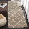SAFAVIEH Hudson Shag Collection Area Rug – 5’3″ x 7’6″, Grey & Ivory, Moroccan Trellis Design, Non-Shedding & Easy Care, 2-inch Thick Ideal for High Traffic Areas in Living Room, Bedroom (SGH280B)(Beige/Ivory)