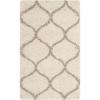 SAFAVIEH Hudson Shag Collection Area Rug – 5’3″ x 7’6″, Grey & Ivory, Moroccan Trellis Design, Non-Shedding & Easy Care, 2-inch Thick Ideal for High Traffic Areas in Living Room, Bedroom (SGH280B)(Ivory/Beige)