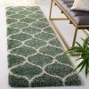 SAFAVIEH Hudson Shag Collection Area Rug – 5’3″ x 7’6″, Grey & Ivory, Moroccan Trellis Design, Non-Shedding & Easy Care, 2-inch Thick Ideal for High Traffic Areas in Living Room, Bedroom (SGH280B)(Light Green/Ivory)
