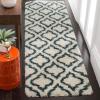 SAFAVIEH Hudson Shag Collection Area Rug – 6′ x 9′, Grey & Ivory, Moroccan Design, Non-Shedding & Easy Care, 2-inch Thick Ideal for High Traffic Areas in Living Room, Bedroom (SGH284B)(Ivory/Steel Blue)
