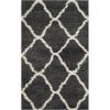 SAFAVIEH Hudson Shag Collection Area Rug – 8′ x 10′, Slate Blue & Ivory, Moroccan Trellis Design, Non-Shedding & Easy Care, 2-inch Thick Ideal for High Traffic Areas in Living Room, Bedroom (SGH283L)(Dark Grey/Ivory)