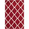 SAFAVIEH Hudson Shag Collection Area Rug – 8′ x 10′, Slate Blue & Ivory, Moroccan Trellis Design, Non-Shedding & Easy Care, 2-inch Thick Ideal for High Traffic Areas in Living Room, Bedroom (SGH283L)(Red/Ivory)