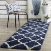 SAFAVIEH Hudson Shag Collection Area Rug – 8′ x 10′, Slate Blue & Ivory, Moroccan Trellis Design, Non-Shedding & Easy Care, 2-inch Thick Ideal for High Traffic Areas in Living Room, Bedroom (SGH283L)(Navy/Ivory)