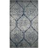 SAFAVIEH Madison Collection Area Rug – 5’3″ x 7’6″, Creme & Yellow, Glam Ogee Trellis Distressed Design, Non-Shedding & Easy Care, Ideal for High Traffic Areas in Living Room, Bedroom (MAD604C)(Navy/Silver)