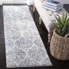 SAFAVIEH Madison Collection Area Rug – 5’3″ x 7’6″, Creme & Yellow, Glam Ogee Trellis Distressed Design, Non-Shedding & Easy Care, Ideal for High Traffic Areas in Living Room, Bedroom (MAD604C)(Cream/Royal Blue)