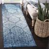 SAFAVIEH Madison Collection Area Rug – 5’3″ x 7’6″, Creme & Yellow, Glam Ogee Trellis Distressed Design, Non-Shedding & Easy Care, Ideal for High Traffic Areas in Living Room, Bedroom (MAD604C)(Navy/Blue)