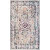 SAFAVIEH Madison Collection Area Rug – 5’3″ x 7’6″, Orange & Ivory, Boho Chic Medallion Distressed Design, Non-Shedding & Easy Care, Ideal for High Traffic Areas in Living Room, Bedroom (MAD468P)(Grey/Blue)