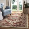 SAFAVIEH Mahal Collection Area Rug – 8′ x 10′, Red & Natural, Traditional Oriental Design, Non-Shedding & Easy Care, Ideal for High Traffic Areas in Living Room, Bedroom (MAH698A)(Creme/Red)