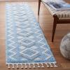 SAFAVIEH Moroccan Tassel Shag Collection Accent Rug – 4’5″ x 6’5″, Ivory & Black, 0.75-inch Thick Ideal for High Traffic Areas in Entryway, Living Room, Bedroom (MTS452A)(Ivory/Light Blue)