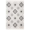 SAFAVIEH Moroccan Tassel Shag Collection Area Rug – 5’3″ x 7’6″, Ivory & Grey, Boho Design, Non-Shedding & Easy Care, 2-inch Thick Ideal for High Traffic Areas in Living Room, Bedroom (MTS601F)(Ivory/Grey)