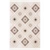 SAFAVIEH Moroccan Tassel Shag Collection Area Rug – 5’3″ x 7’6″, Ivory & Grey, Boho Design, Non-Shedding & Easy Care, 2-inch Thick Ideal for High Traffic Areas in Living Room, Bedroom (MTS601F)(Ivory/Brown)