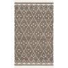 SAFAVIEH Natural Kilim Collection Area Rug – 5′ x 8′, Natural & Ivory, Handmade Moroccan Boho Tribal Wool & Viscose, Ideal for High Traffic Areas in Living Room, Bedroom (NKM316B)(Brown/Ivory)
