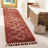 SAFAVIEH Pro Luxe Shag Collection Area Rug – 5′ x 8′, Blue & Creme, Moroccan Boho Tassel Design, Non-Shedding & Easy Care, 2.4-inch Thick Ideal for High Traffic Areas in Living Room, Bedroom (PLX432L)(Rust/Creme)