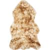 SAFAVIEH Sheep Skin Collection Accent Rug – 3′ x 5′, Steel Blue, Handmade Rustic Glam Genuine Pelt, 3.4-inch Thick Ideal for High Traffic Areas in Entryway, Living Room, Bedroom (SHS121B)(Off White/Coco Brown)