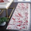 SAFAVIEH Skyler Collection 8′ x 10′ Blue/Ivory SKY186M Modern Abstract Non-Shedding Living Room Bedroom Dining Home Office Area Rug(Grey/Red)