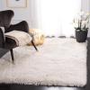 SAFAVIEH Venice Shag Collection Area Rug – 5′ x 7′, Champagne, Handmade Glam, 3-inch Thick Ideal for High Traffic Areas in Living Room, Bedroom (SG256C)(Pearl)