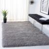 SAFAVIEH Venice Shag Collection Area Rug – 5′ x 7′, Champagne, Handmade Glam, 3-inch Thick Ideal for High Traffic Areas in Living Room, Bedroom (SG256C)(Silver)