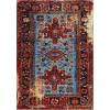 SAFAVIEH Vintage Hamadan Collection Area Rug – 8′ Round, Red & Multi, Traditional Persian Design, Non-Shedding & Easy to Clean, Ideal for Living Room, Bedroom, Dining Space (VTH211A)(Red/Light Blue)