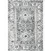 SAFAVIEH Vintage Hamadan Collection Area Rug – 8′ Round, Red & Multi, Traditional Persian Design, Non-Shedding & Easy to Clean, Ideal for Living Room, Bedroom, Dining Space (VTH211A)(Grey/Ivory)