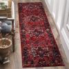 SAFAVIEH Vintage Hamadan Collection Area Rug – 8′ Round, Red & Multi, Traditional Persian Design, Non-Shedding & Easy to Clean, Ideal for Living Room, Bedroom, Dining Space (VTH211A)(Red/Multi)