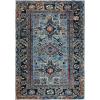 SAFAVIEH Vintage Hamadan Collection Area Rug – 8′ Round, Red & Multi, Traditional Persian Design, Non-Shedding & Easy to Clean, Ideal for Living Room, Bedroom, Dining Space (VTH211A)(Light Blue/Black)