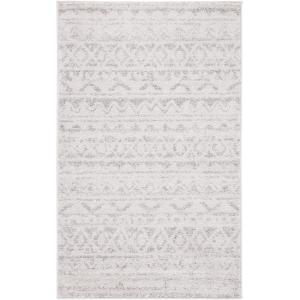 SAFAVIEH Adirondack Collection Area Rug – 5’1″ x 7’6″, Ivory & Charcoal, Moroccan Boho Distressed Design, Non-Shedding & Easy Care, Ideal for High Traffic Areas in Living Room, Bedroom (ADR119N)(Ivory/Silver)