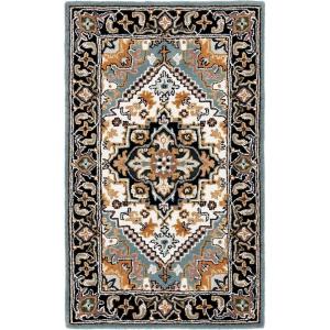 SAFAVIEH Area Rug 4×6 – Heritage Collection – Red, Handmade Wool, Traditional Oriental Medallion Design, Ideal for Living Room, Bedroom, Dining Space (HG625A)(Grey/Green)