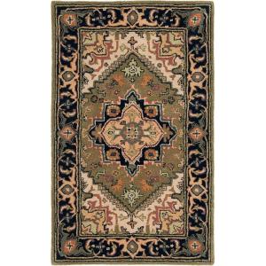 SAFAVIEH Area Rug 4×6 – Heritage Collection – Red, Handmade Wool, Traditional Oriental Medallion Design, Ideal for Living Room, Bedroom, Dining Space (HG625A)(Green/Light Brown)