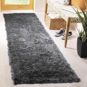 SAFAVIEH Area Rug 4×6 – Paris Shag Collection – Sage, Handmade, Soft Flowing Pile, Ideal for Ideal for Hallway, Foyer, Entryway, Bedroom (SG511-1003)(Slate)