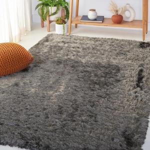 SAFAVIEH Area Rug 4×6 – Paris Shag Collection – Sage, Handmade, Soft Flowing Pile, Ideal for Ideal for Hallway, Foyer, Entryway, Bedroom (SG511-1003)(Titanium)
