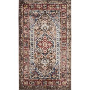 SAFAVIEH Area Rug 8×10 – Bijar Collection – Large – Brown & Royal, Traditional Oriental Distressed Design, Non-Shedding & Easy Cleaning, Ideal for Living Room, Bedroom, Office, Dining Space (BIJ621C)(Brown/Royal)
