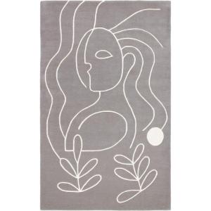 SAFAVIEH Area Rug 8×10 – Fifth Avenue Collection – Large – Ivory & Black Handmade Wool, Mid-Century Modern Design, Ideal for Living Room, Bedroom, Office, Dining Space (FTV111A)(Grey/Ivory)