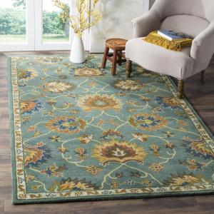 SAFAVIEH Area Rug 8×10 – Heritage Collection – Large – Light Blue, Handmade Wool, Traditional Oriental Design, Ideal for Living Room, Bedroom, Office, Dining Space (HG651A)(Light Blue)
