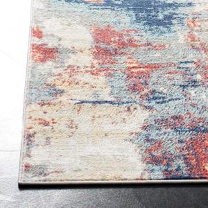 SAFAVIEH Area Rug 8×10 – Jasper Collection – Large – Grey & Gold, Modern Abstract Design, Non-Shedding & Easy Cleaning, Ideal for Living Room, Bedroom, Office, Dining Space (JSP101A)(Grey/Red)
