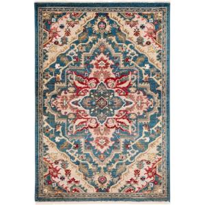 SAFAVIEH Area Rug 8×10 – Kashan Collection – Large – Blue & Beige, Traditional Oriental Design, Non-Shedding & Easy Cleaning, Ideal for Living Room, Bedroom, Office, Dining Space (KSN304B)(Blue/Beige)
