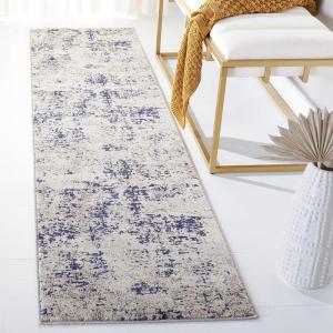 SAFAVIEH Area Rug 8×10 – Madison Collection – Large – Grey & Blue, Modern Abstract Design, Non-Shedding & Easy Cleaning, Ideal for Living Room, Bedroom, Office, Dining Space (MAD471F)(Beige/Purple)